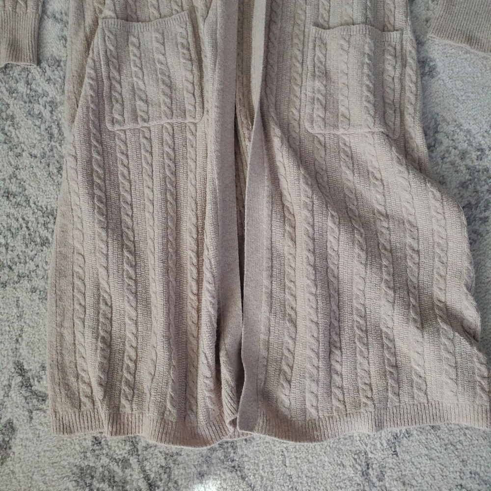 J. Jill Cream Cable Knit Long Duster Cardigan - Picture 5 of 7